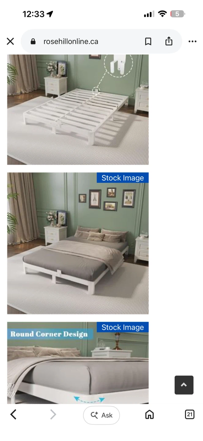 White Queen Bed Frame - photo 2
