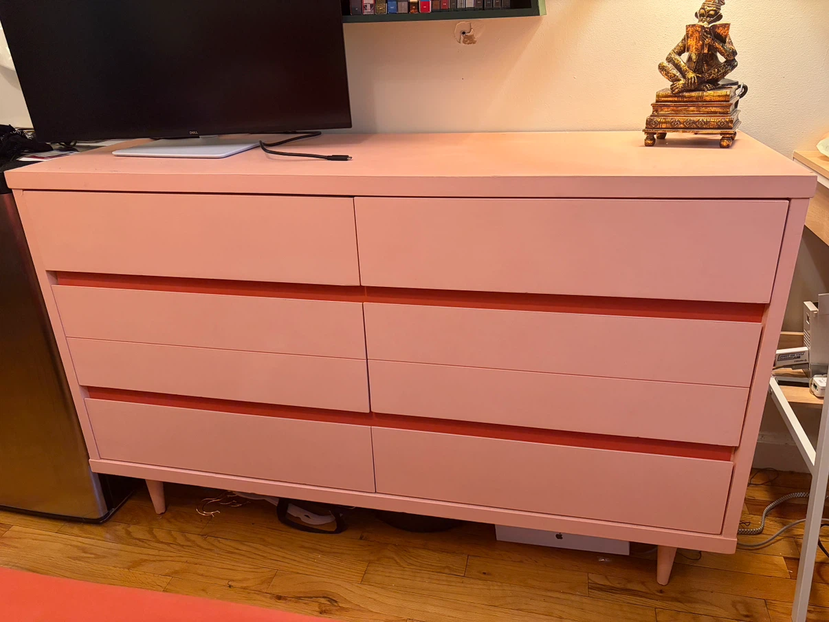 MCM Pink Dresser with Six Drawers