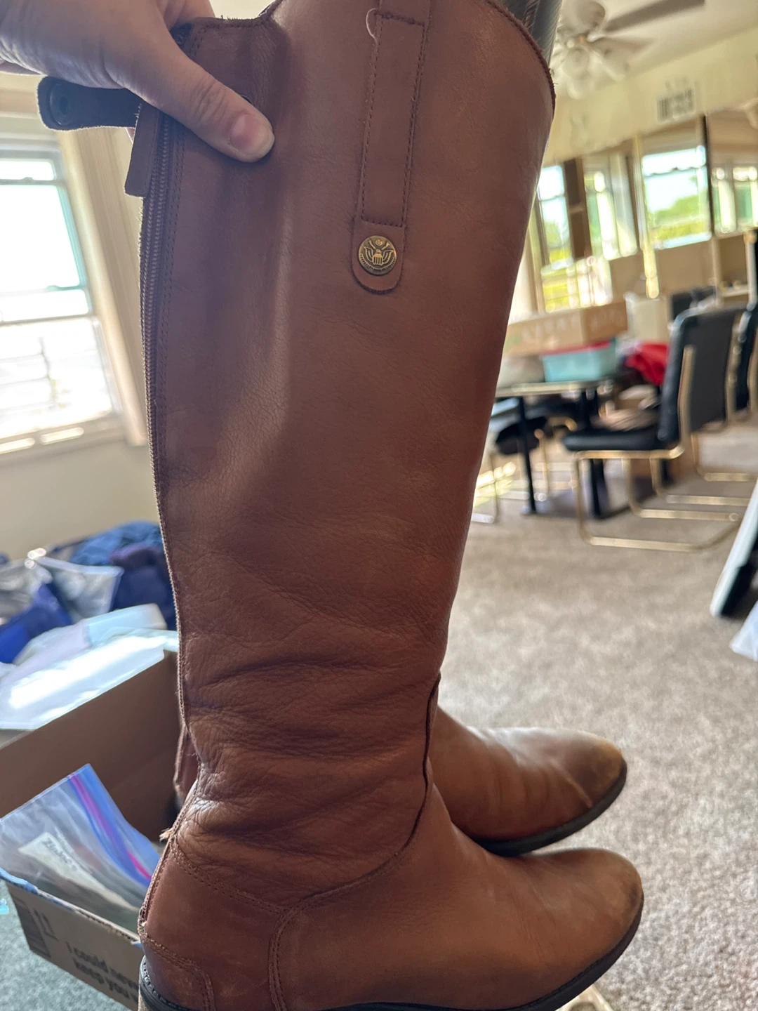 Brown Leather Tall Boots