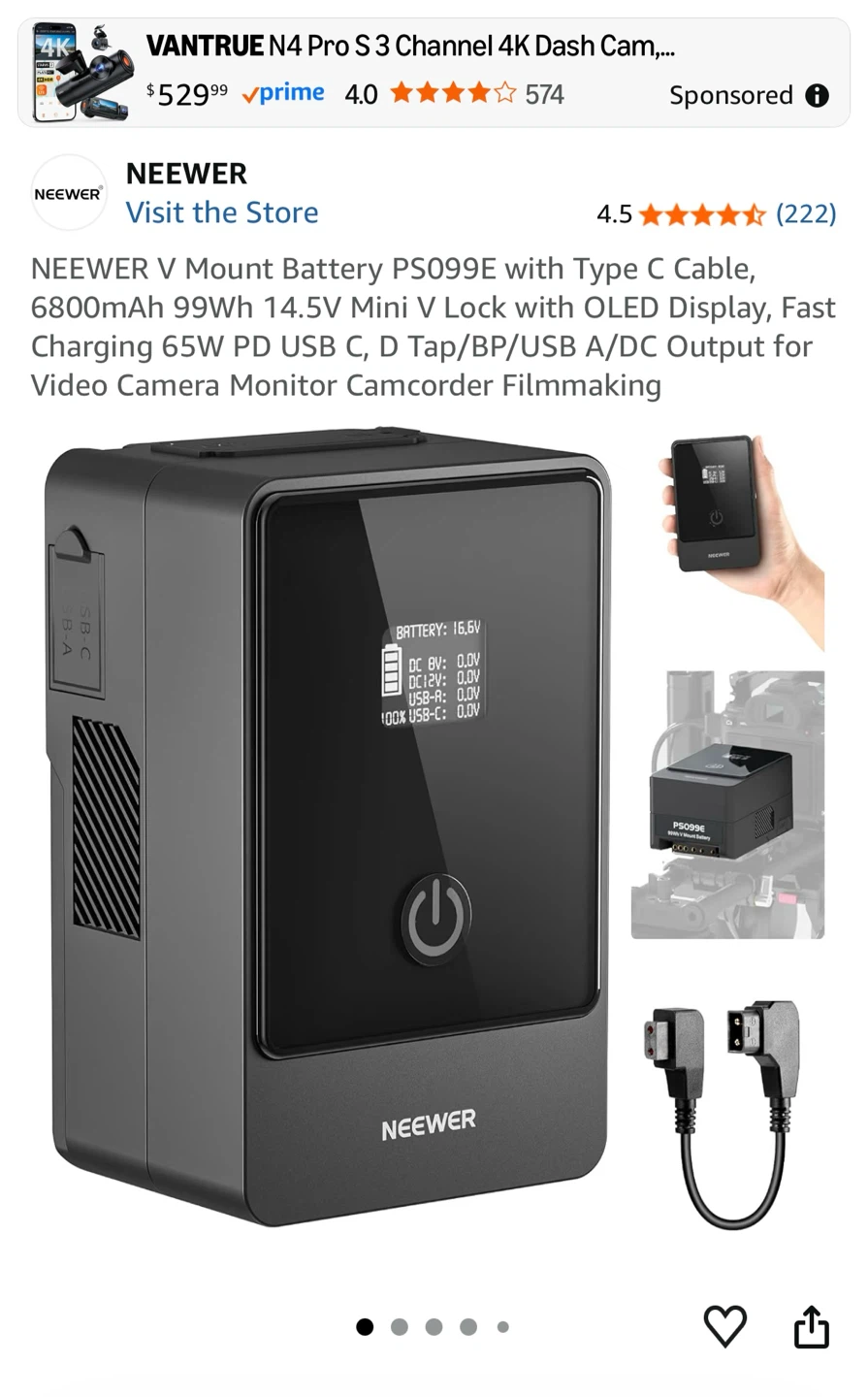 Neewer PS099E V-Mount Battery 99Wh - photo 2