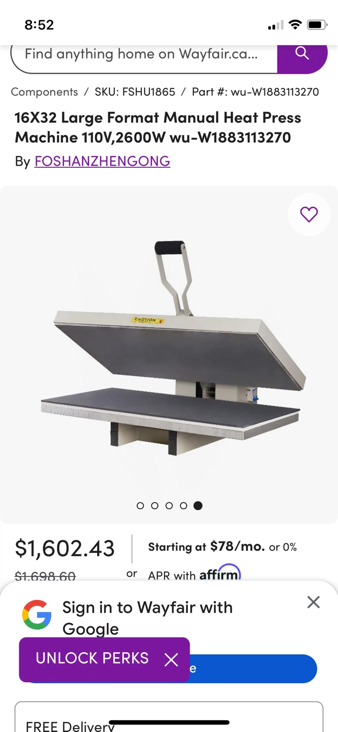 16X32 Large Format Manual Heat Press Machine - photo 2