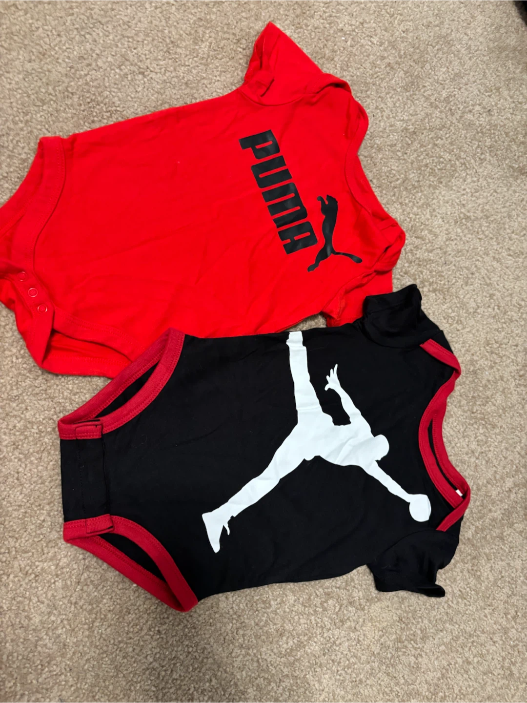 Jordan & Puma Baby Bodysuits - 12 Months $6 for both