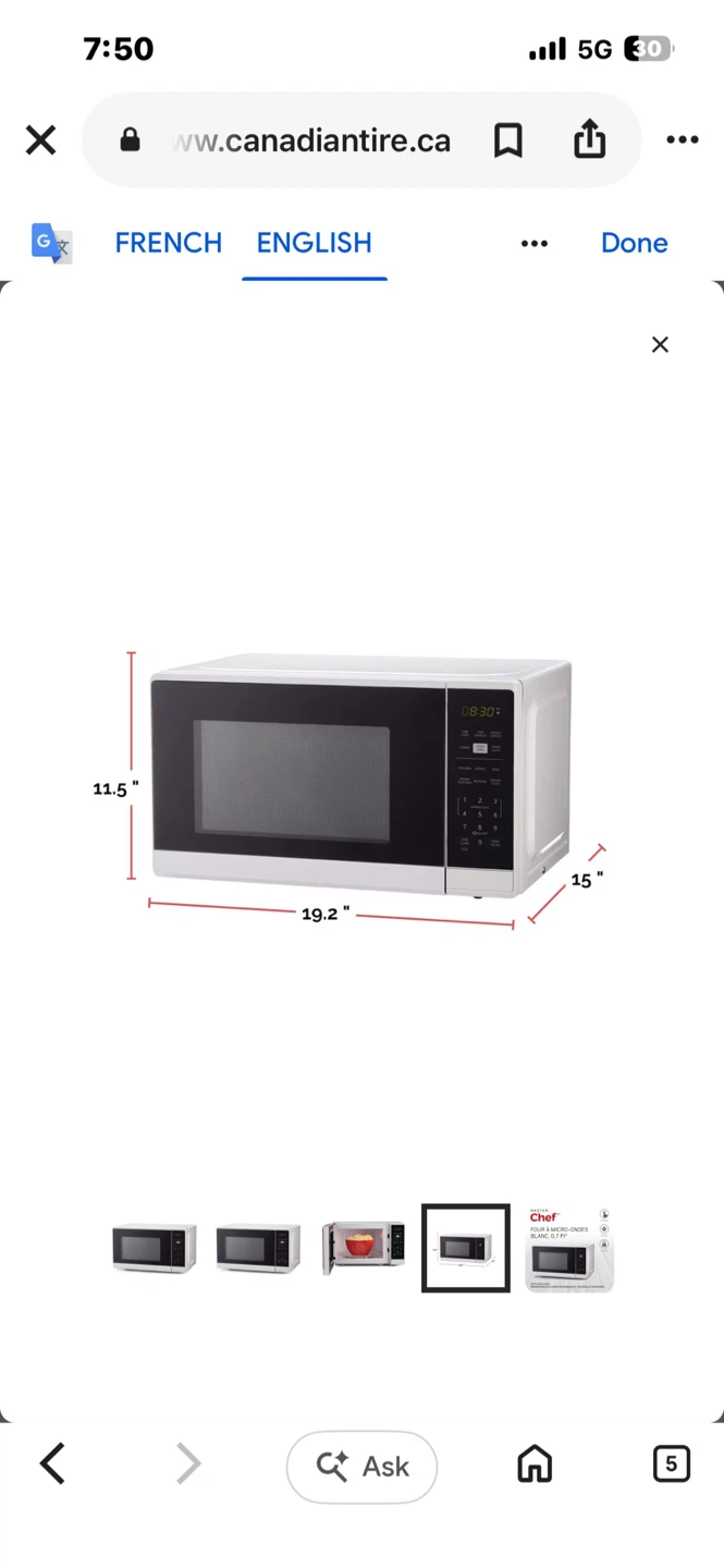 Small Master Chef Countertop Microwave - photo 5