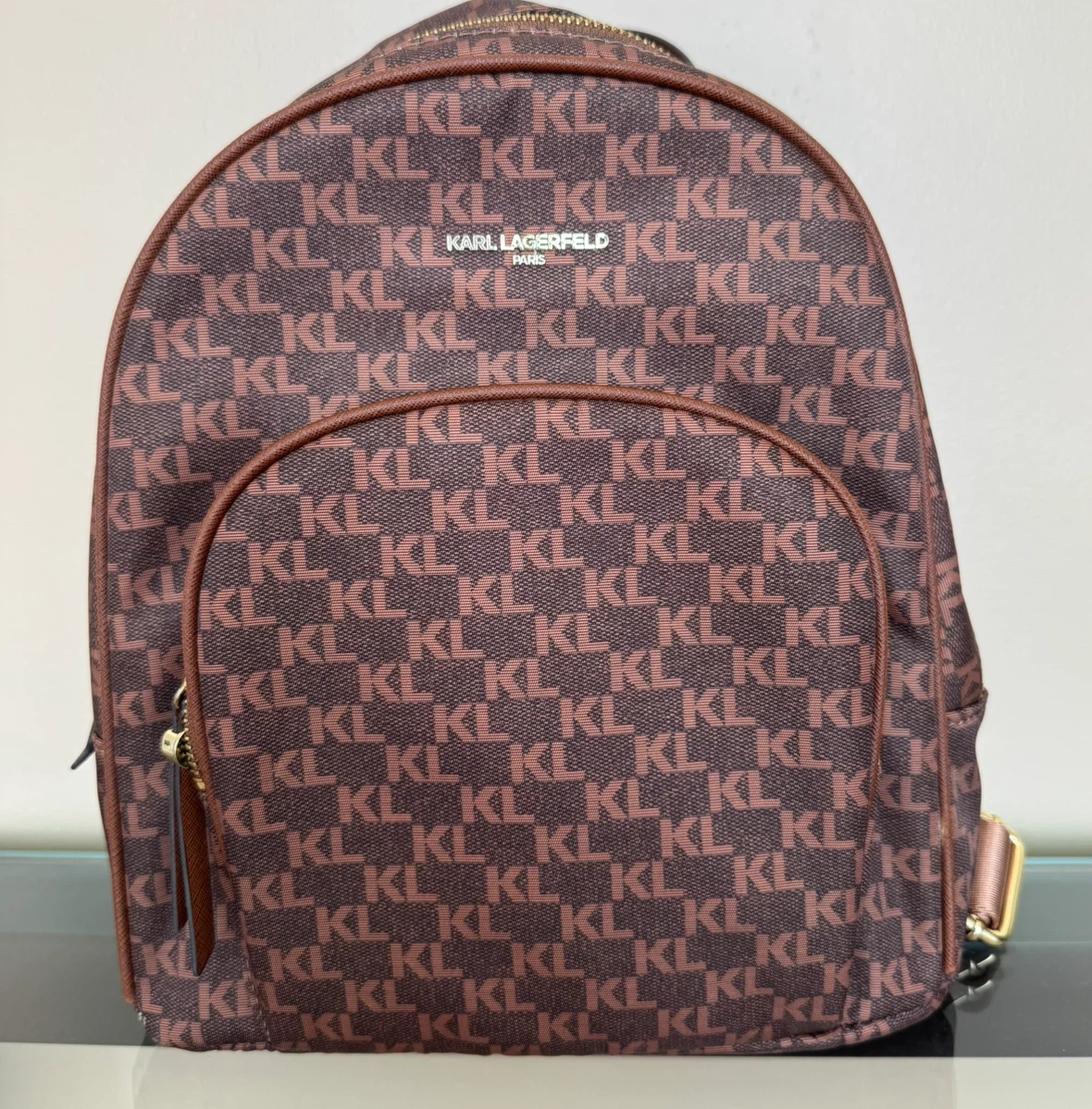 Karl Lagerfeld Paris Small backpack Brown with Signature Logo