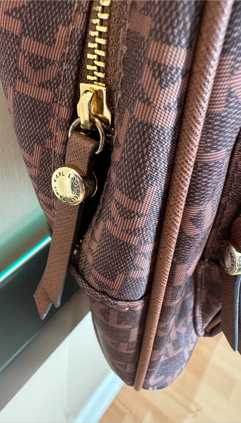 Karl Lagerfeld Paris Small backpack Brown with Signature Logo - photo 2
