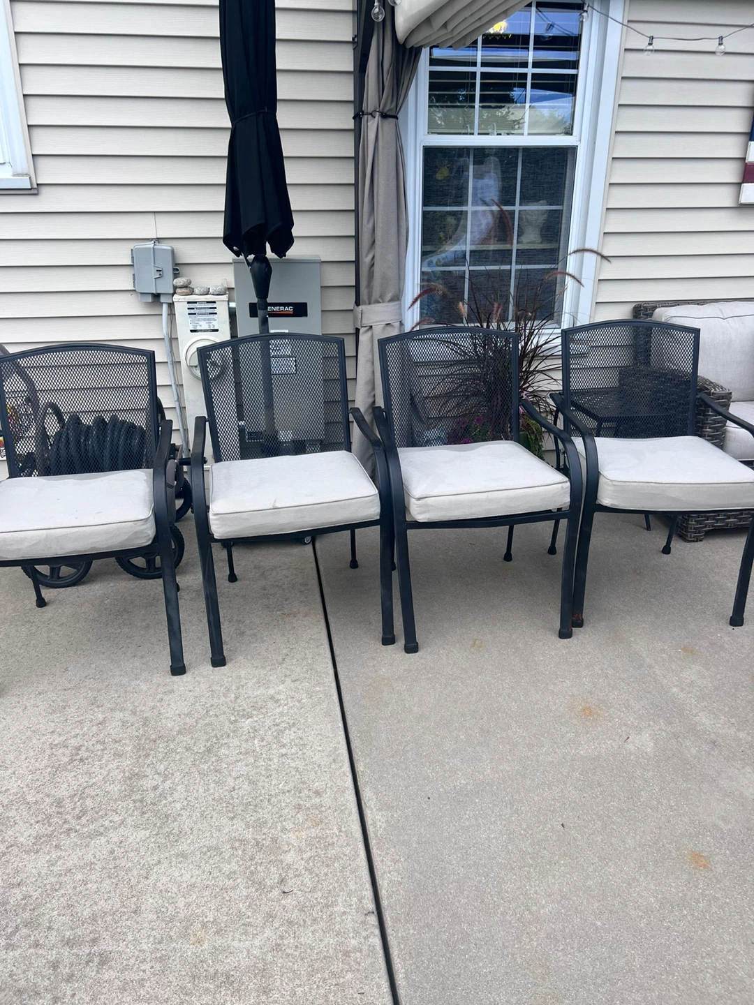 Set of 4 Metal Outdoor Chairs