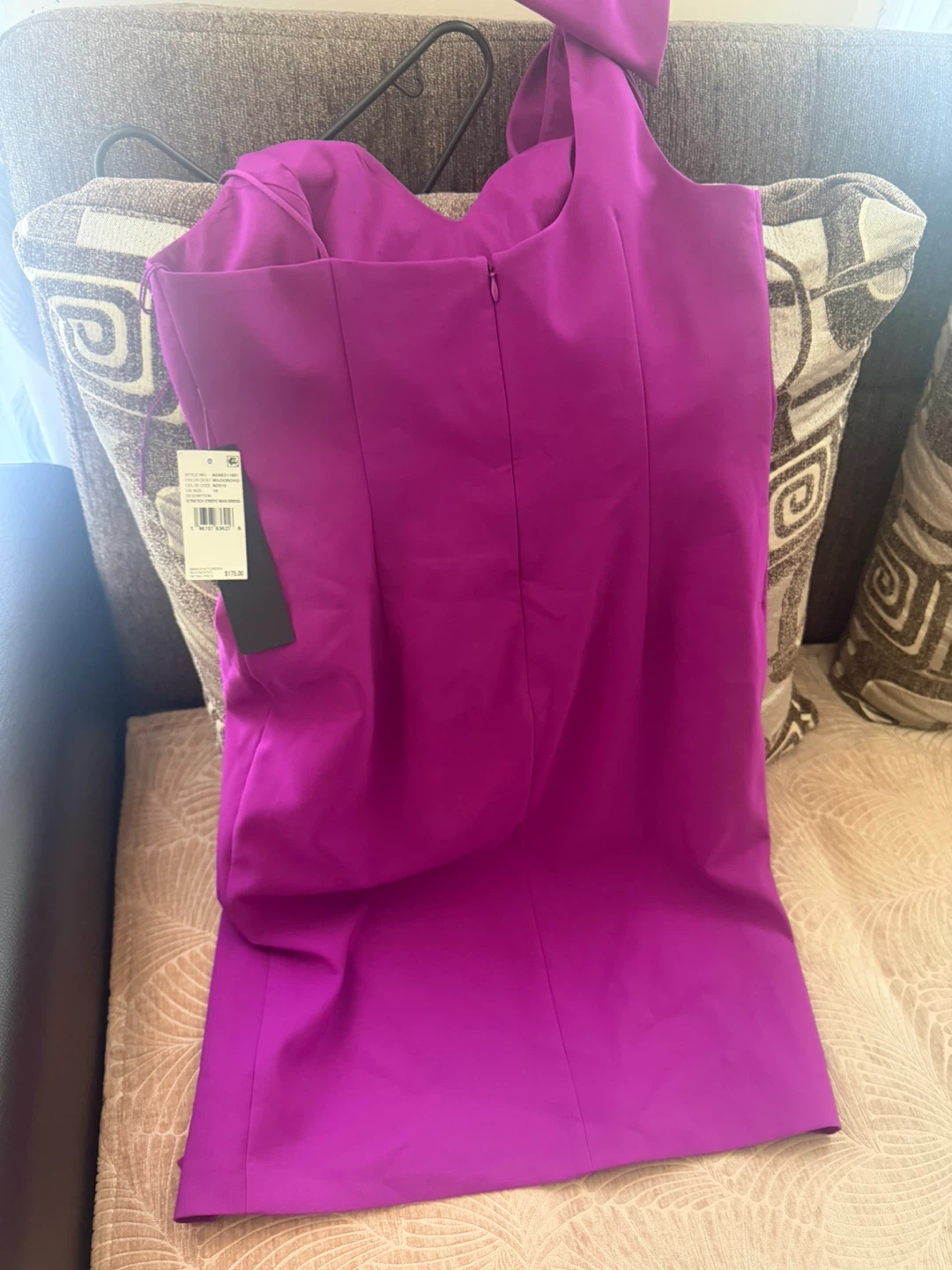 Adrianna Papell Purple Bow Detail Dress