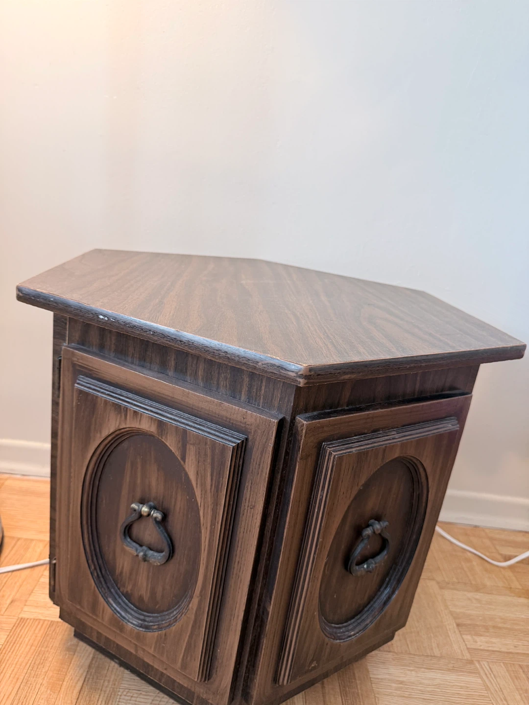 Hexagonal Side Table with Cabinet