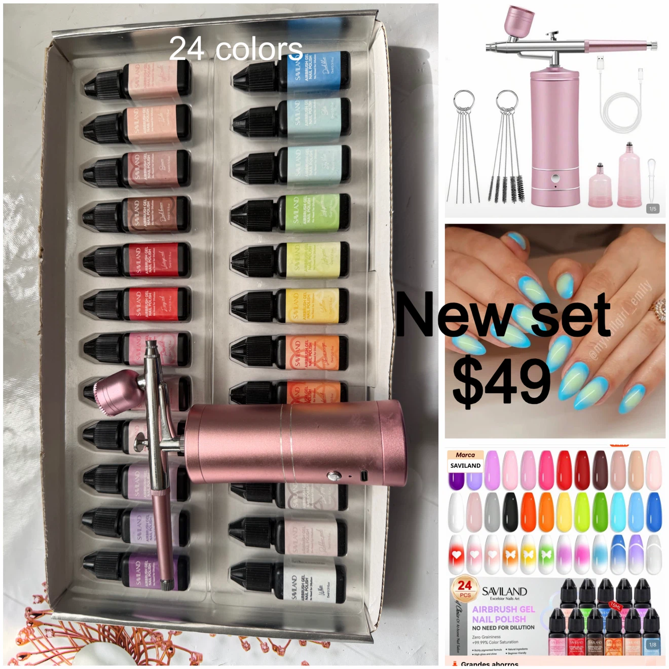 Saviland Airbrush Gel Nail Polish Kit