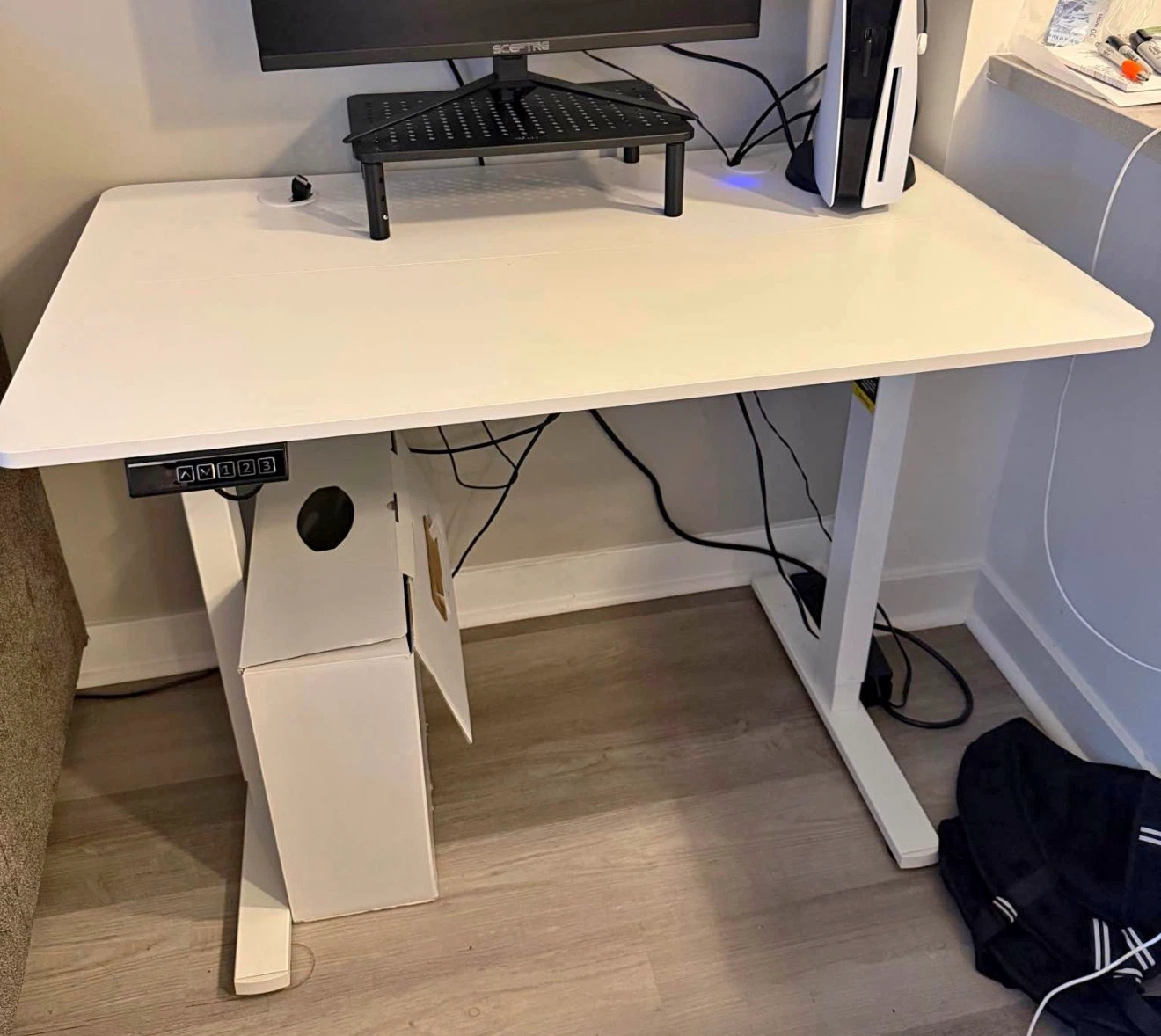 White Electric Sit Stand Desk 39.37" x 23.62" - photo 2