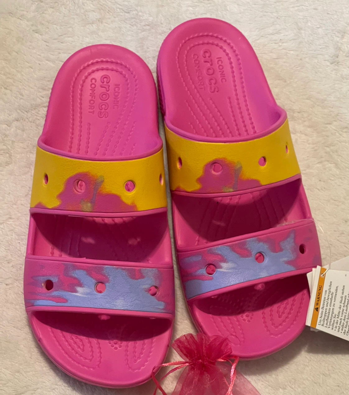 Crocs pink slides New  M9/W11 - photo 3