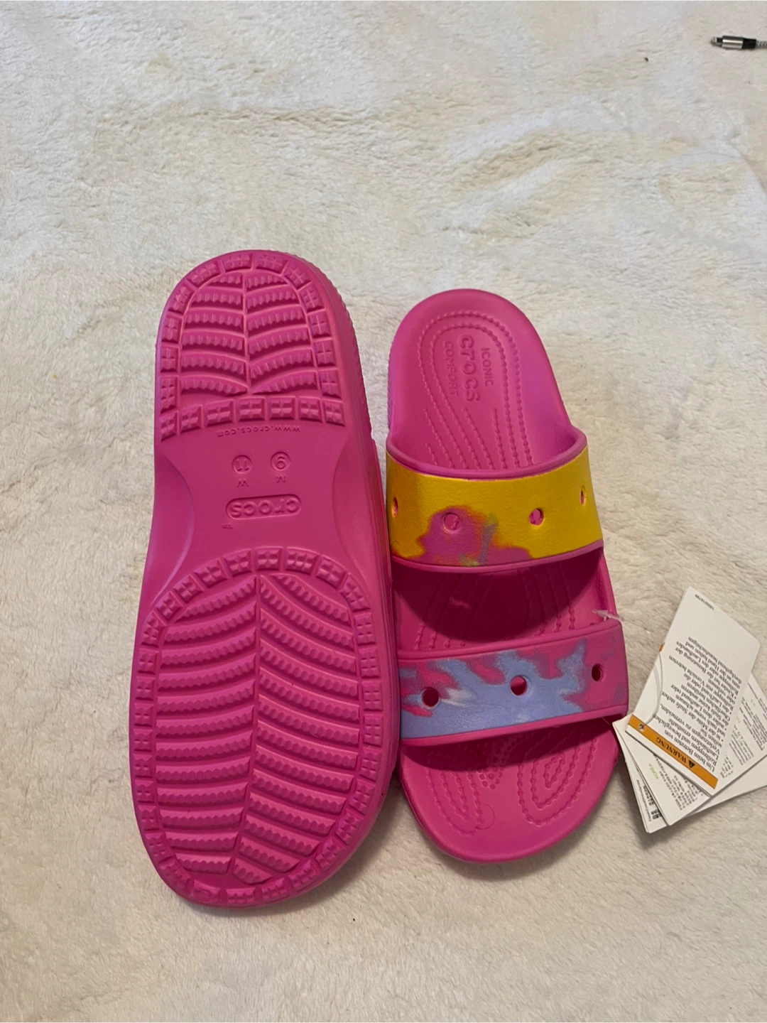 Crocs pink slides New  M9/W11 - photo 5