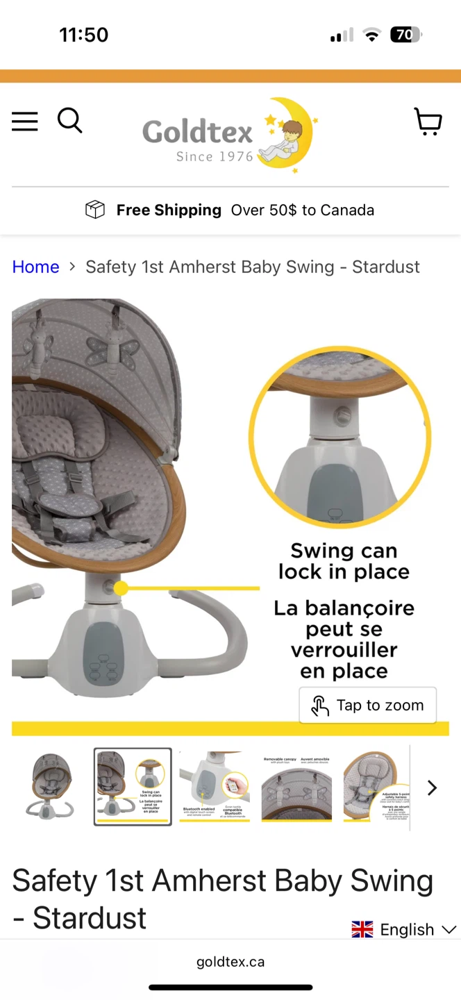 Safety 1st Amherst Baby Swing - Stardust - photo 2