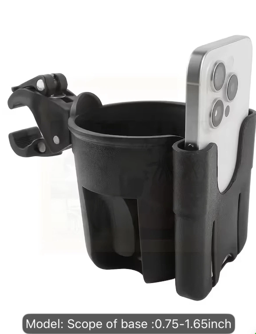 Black Car Cup Holder and Phone Mount