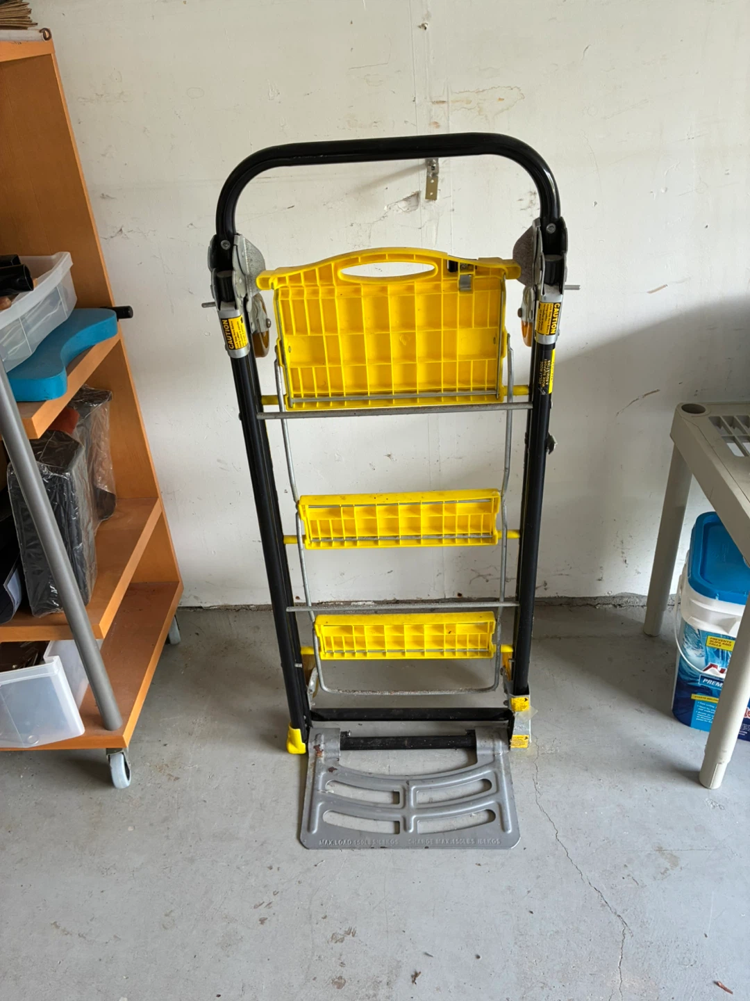Yellow and Black Step Stool with Tool Tray