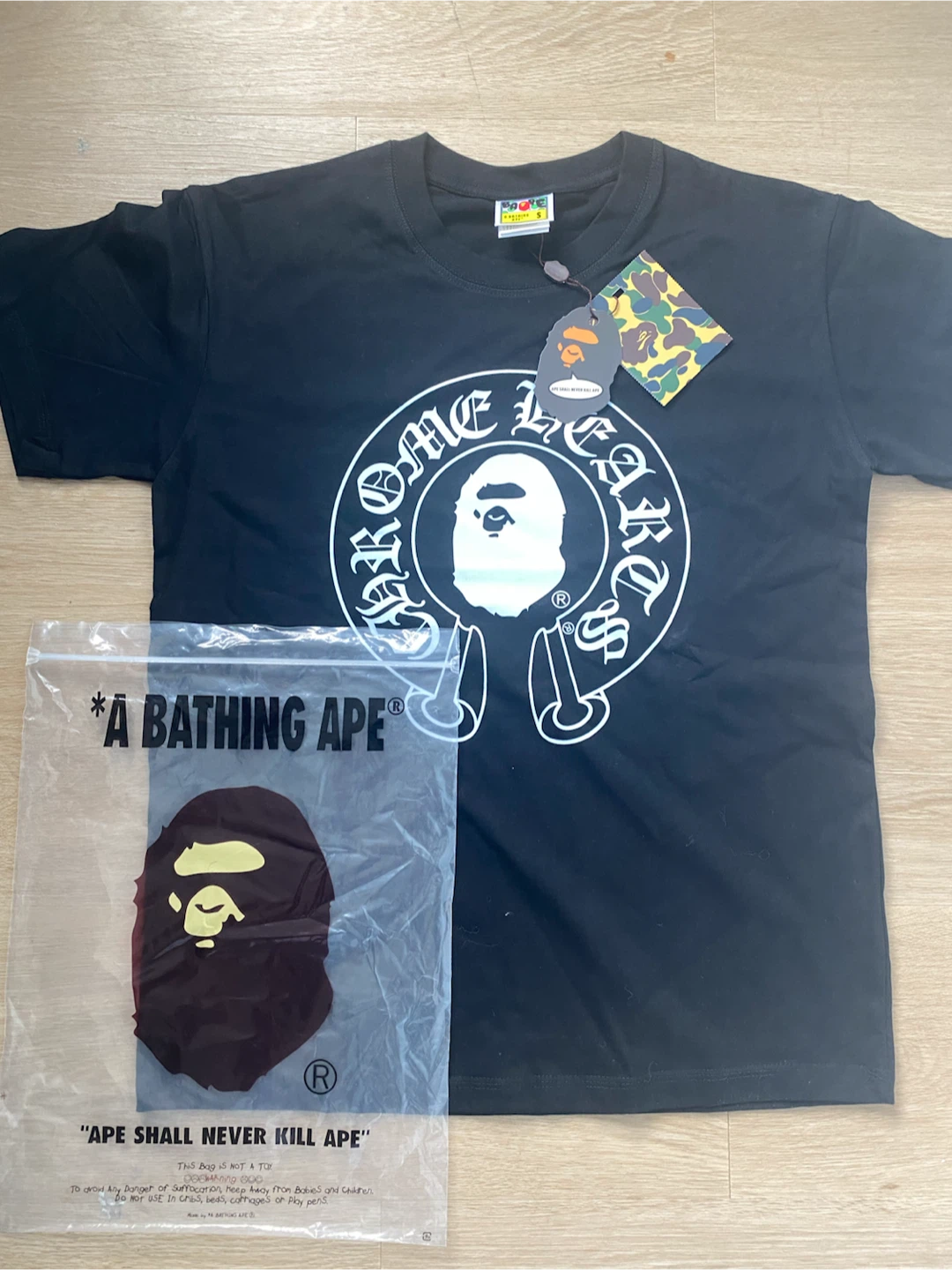 A Bathing Ape x Chrome Hearts Black T-Shirt Size S