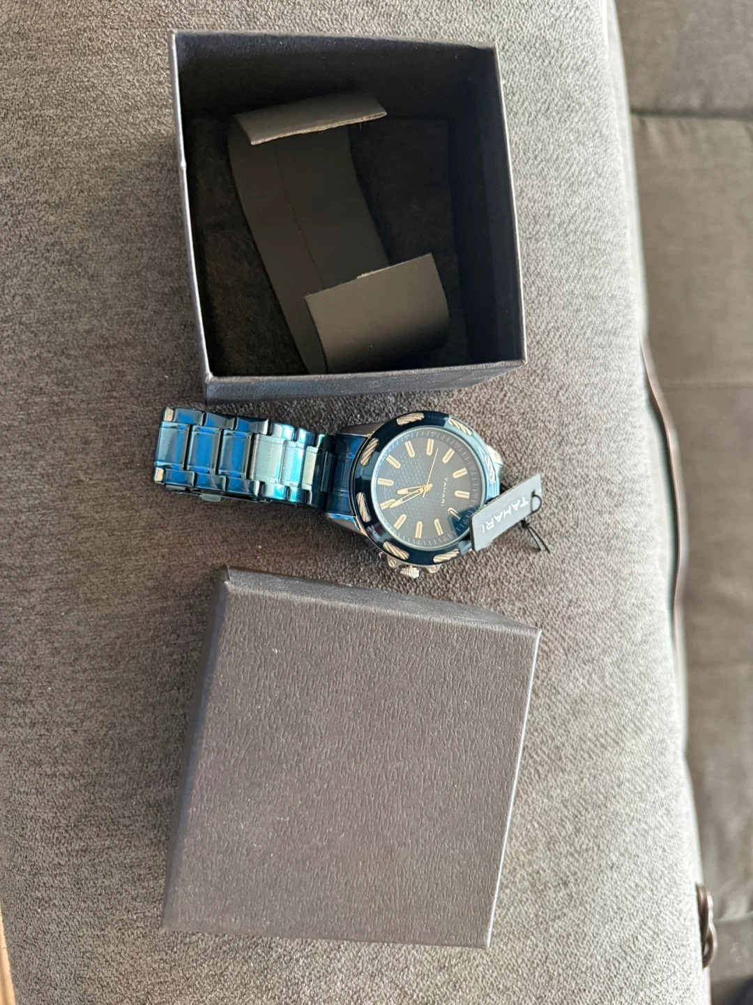 Tahari  Blue Metal Watch