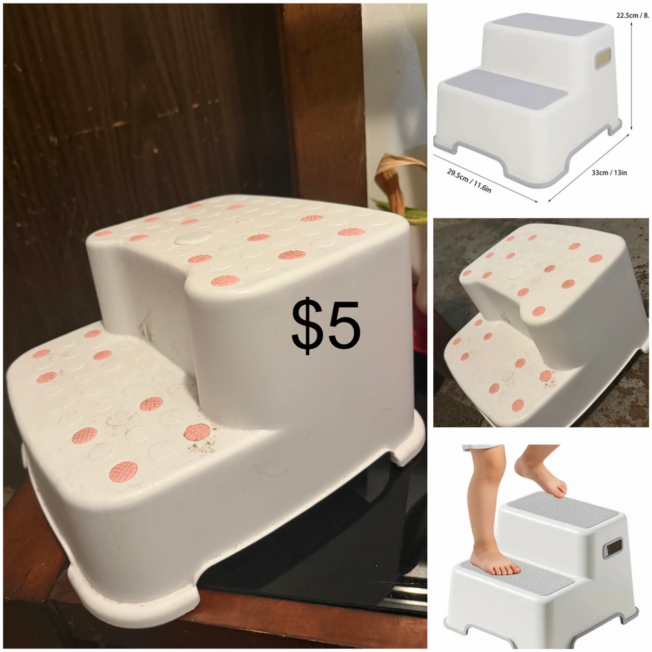 White 2-Step Stool