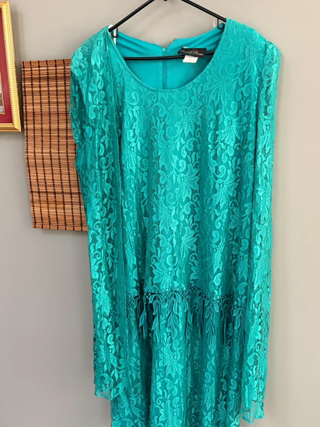 WOMENS PLUS SIZE 20W DRESS IN TEAL BY DAVID ROSE MESH FABRIC - photo 3