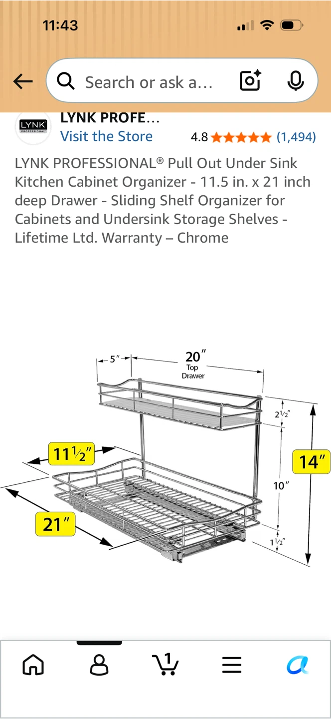 Pull Out Cabinet/ Under Sink Organizer - photo 4