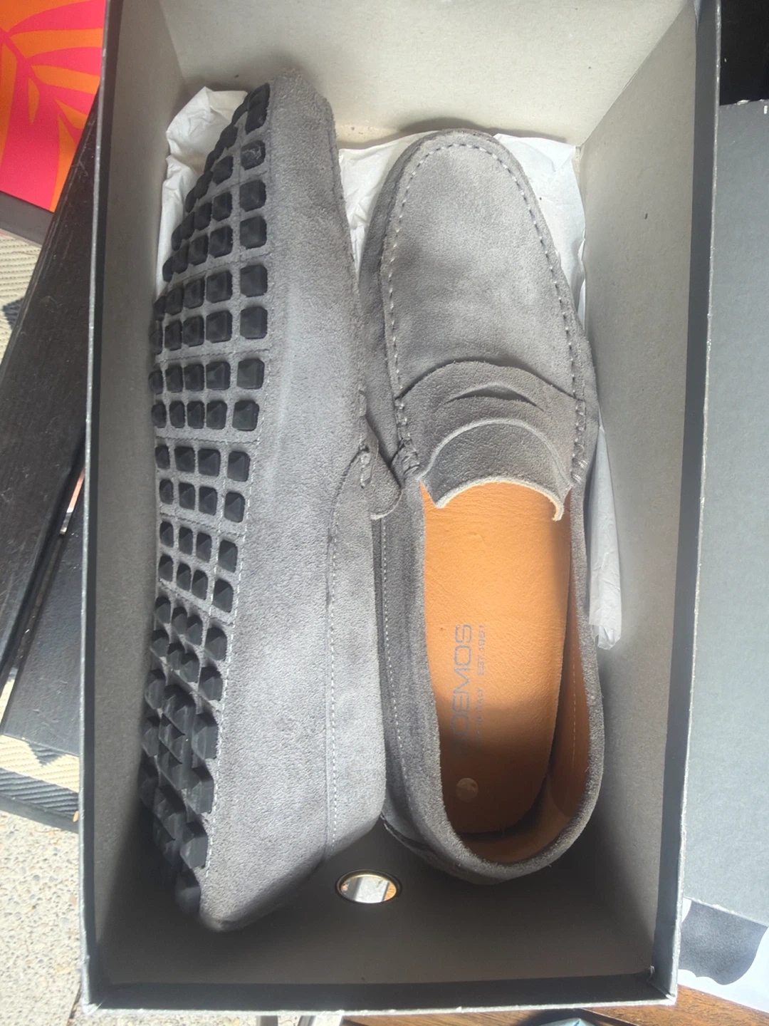 Boemos Grey Suede Loafers