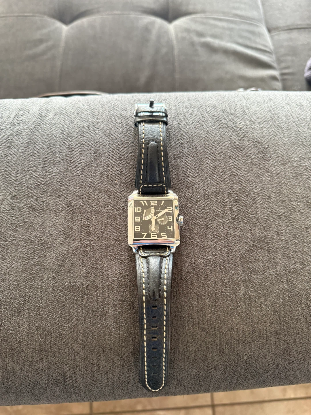 Diesel Square Watch - Black Leather Strap - photo 2