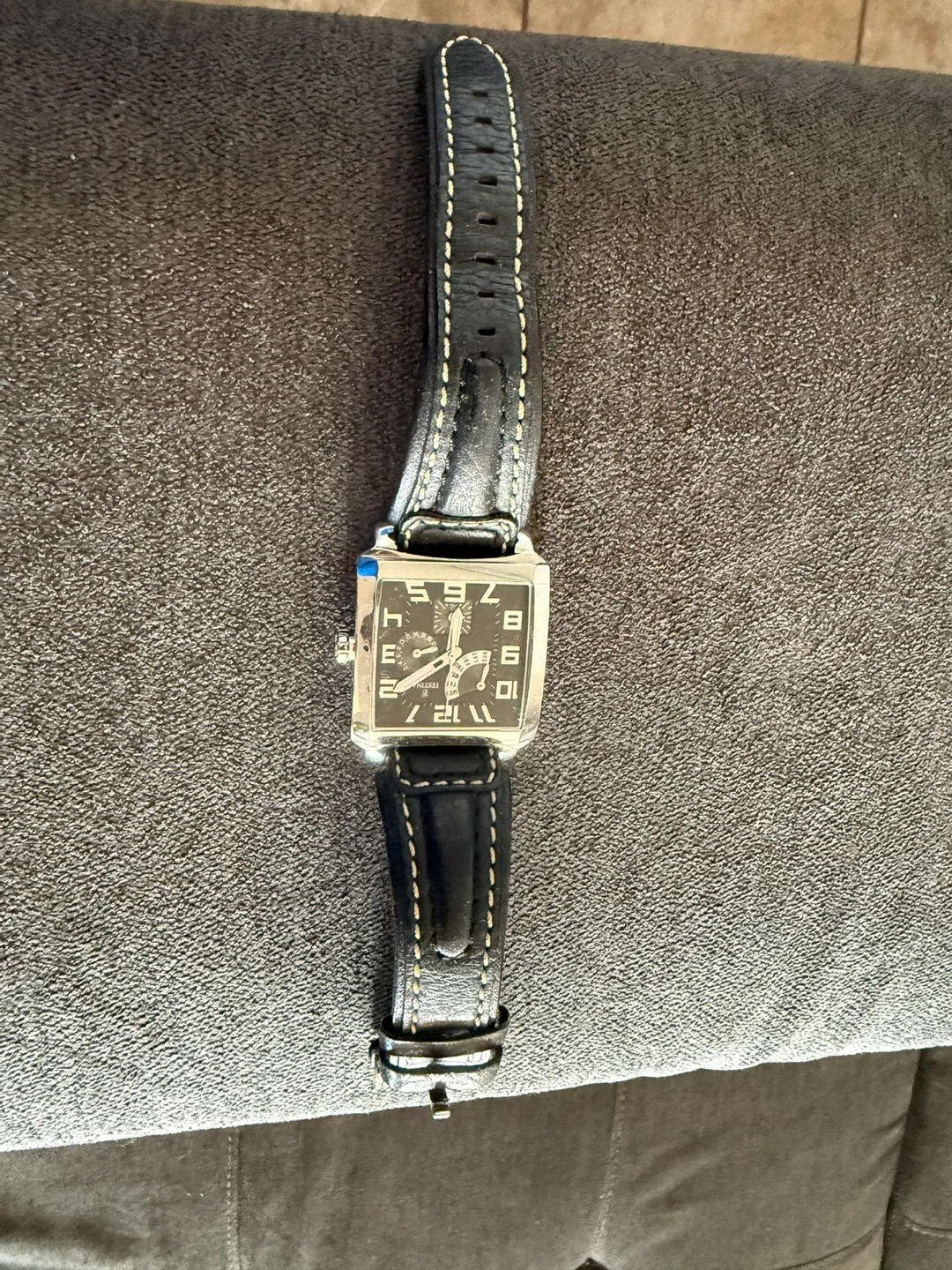 Diesel Square Watch - Black Leather Strap - photo 3