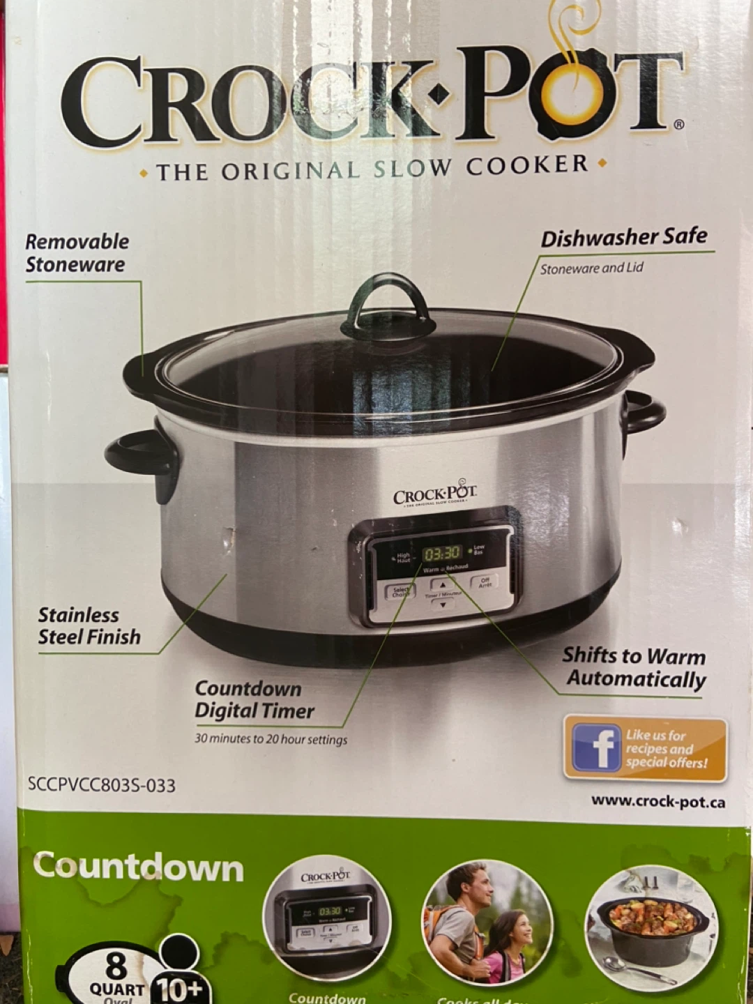 Crock-Pot 8 Quart Oval Slow Cooker with Digital Timer
