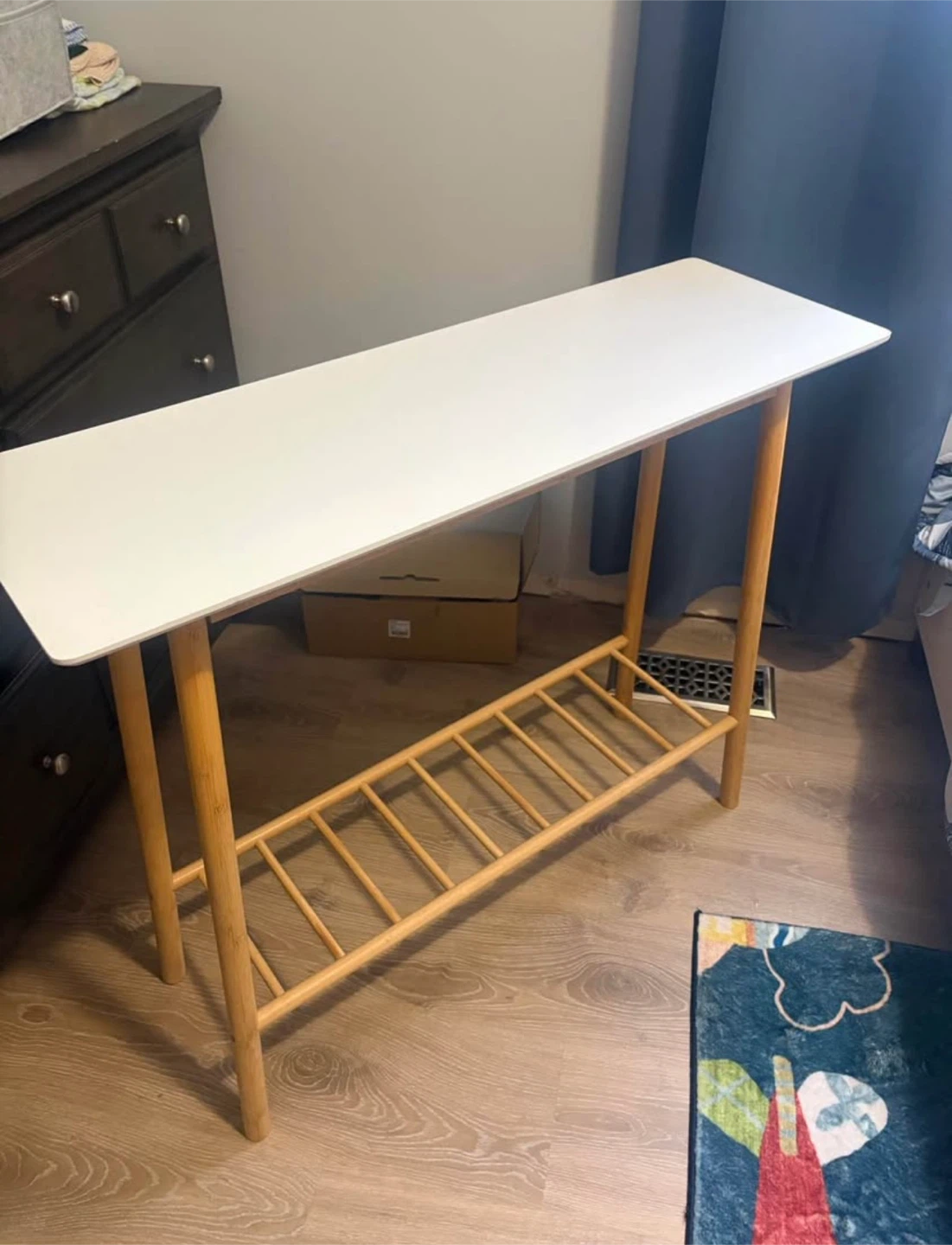 Slim Console Table with Wood Legs