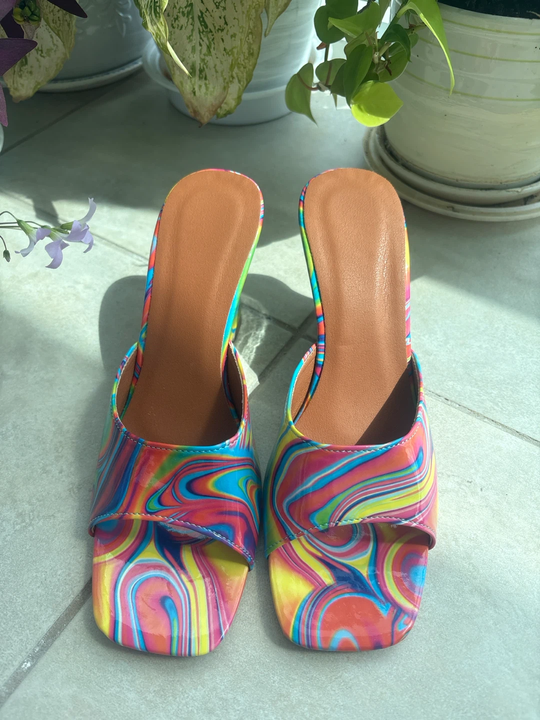 Colorful Swirl Wedge Sandals Size 40 - photo 2
