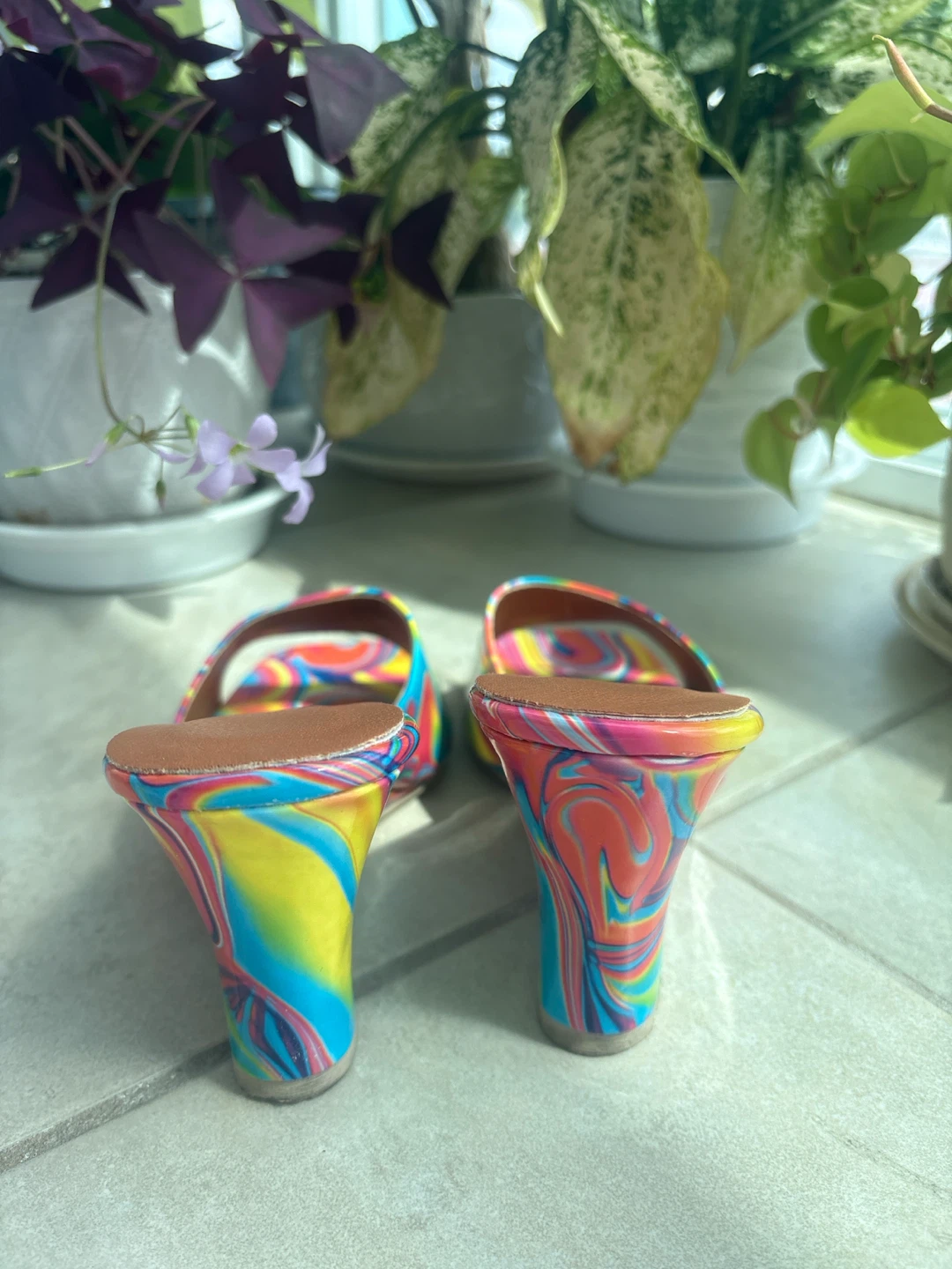 Colorful Swirl Wedge Sandals Size 40 - photo 4
