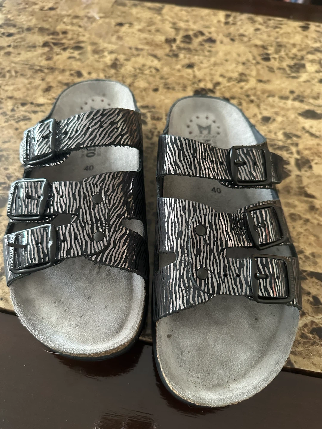 Mephisto Zebra Print Sandals
