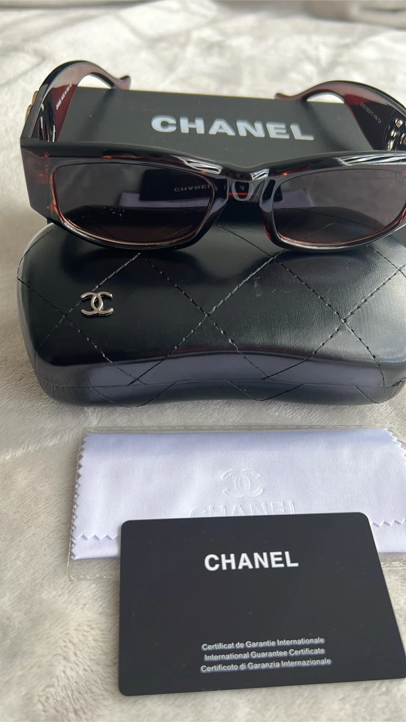 Chanel Sunglasses Tortoiseshell with Gold Embellishment