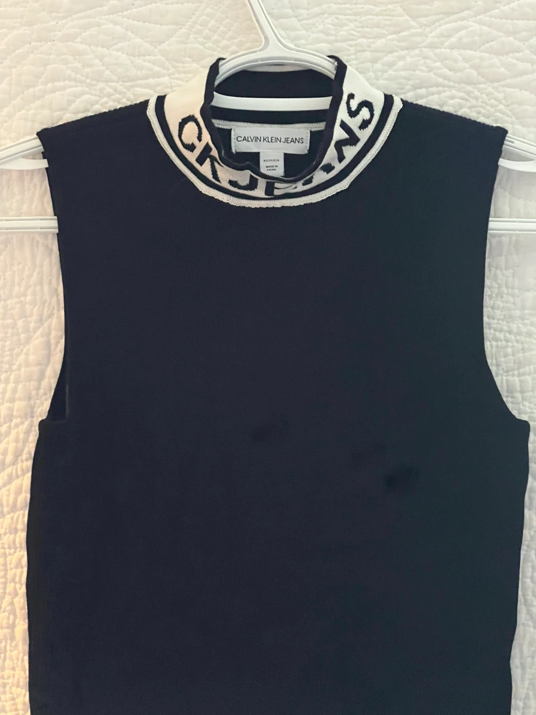 Calvin Klein Jeans Sleeveless Mock Neck Top