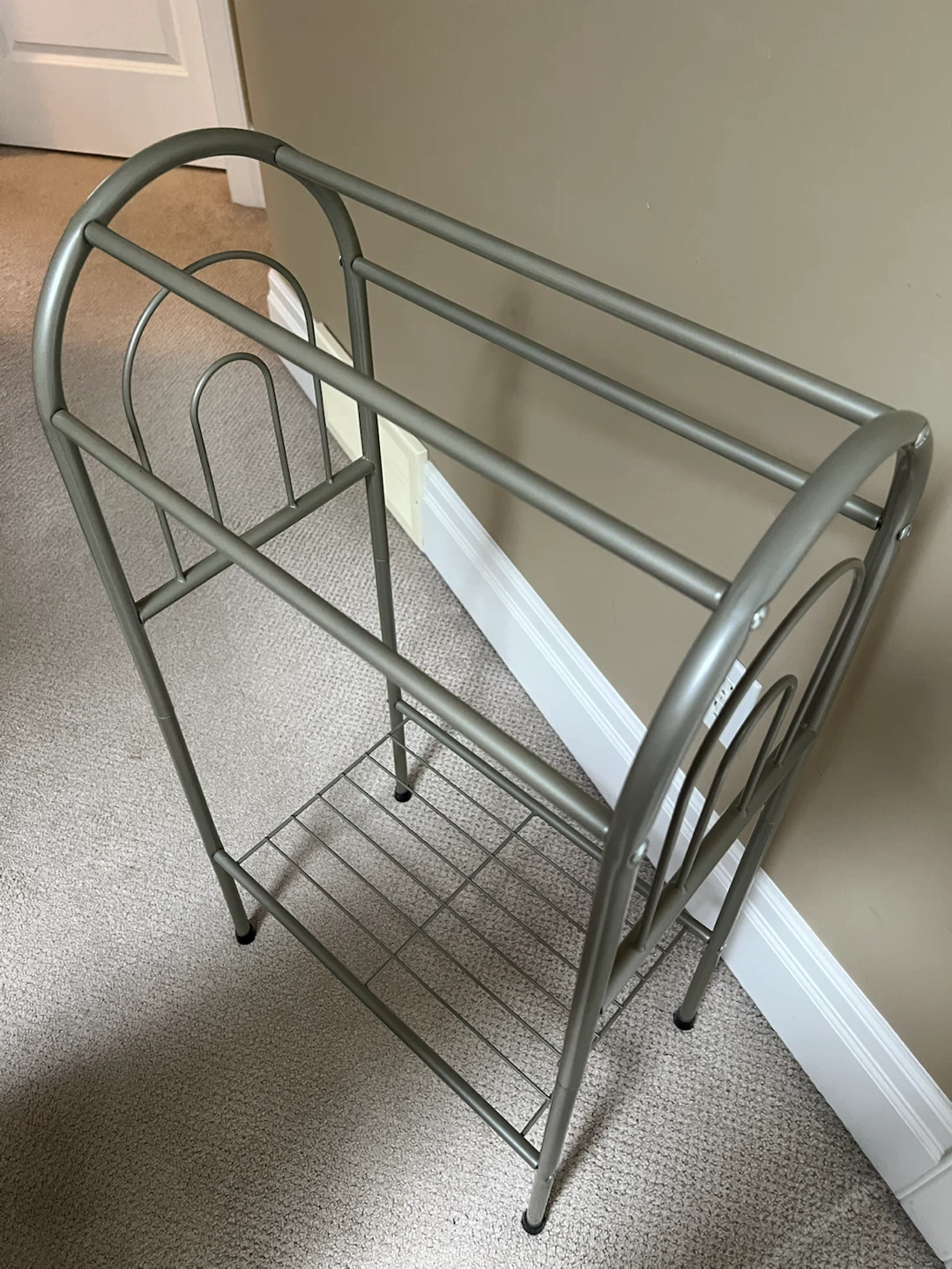 Freestanding Metal 3-Bar Towel Rack Stand - photo 5