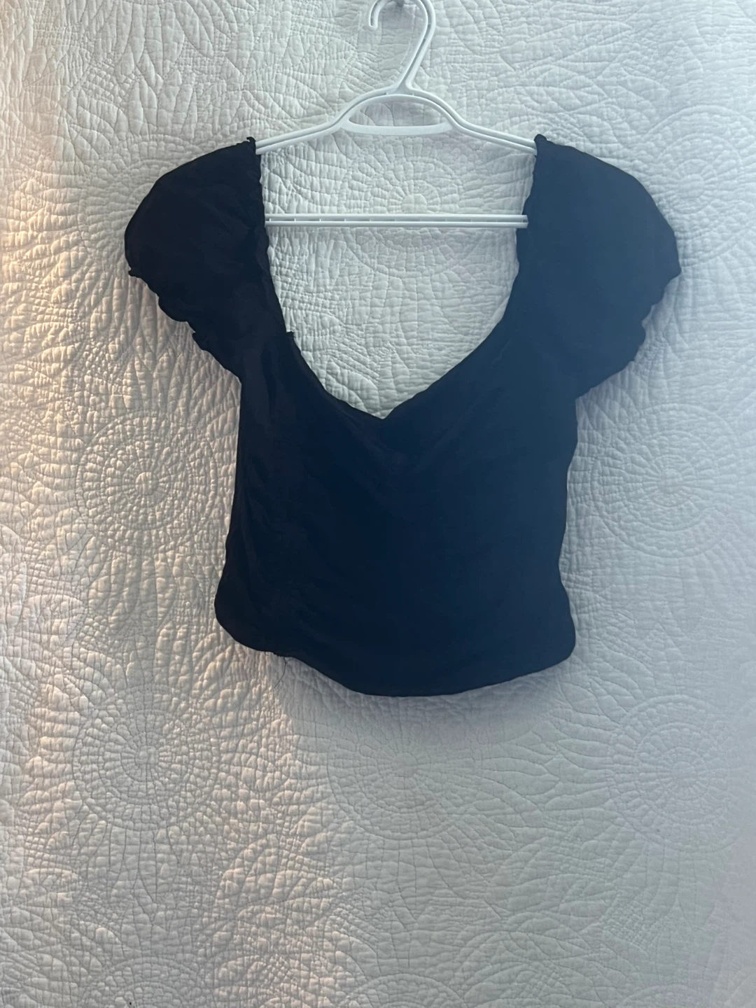 Black off-the-shoulder top