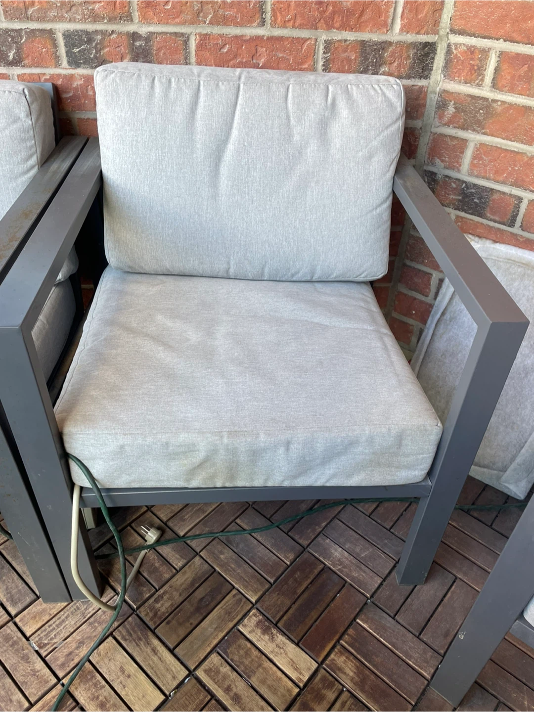 Grey Outdoor Armchair with Cushions - photo 3