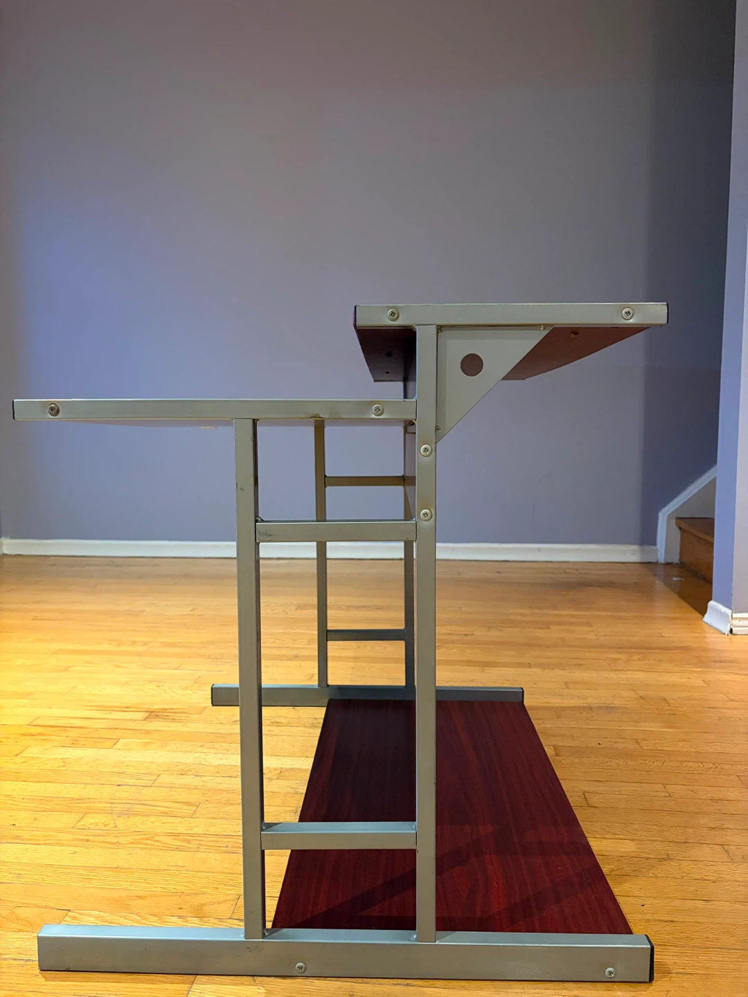 Compact Two-Tier Desk with Cherry Wood Finish - photo 5