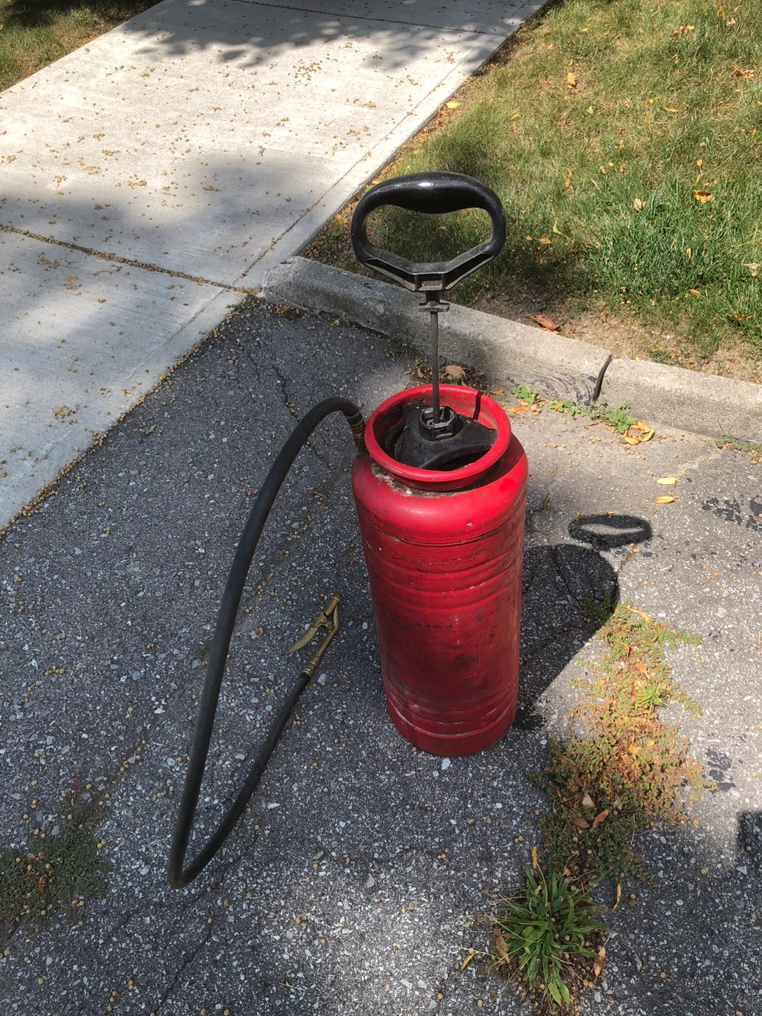 Red Garden Sprayer with Hose