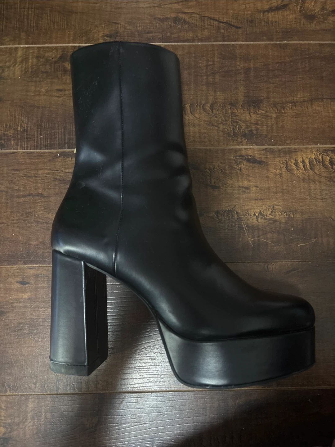 Black Platform Chunky Heel Boots