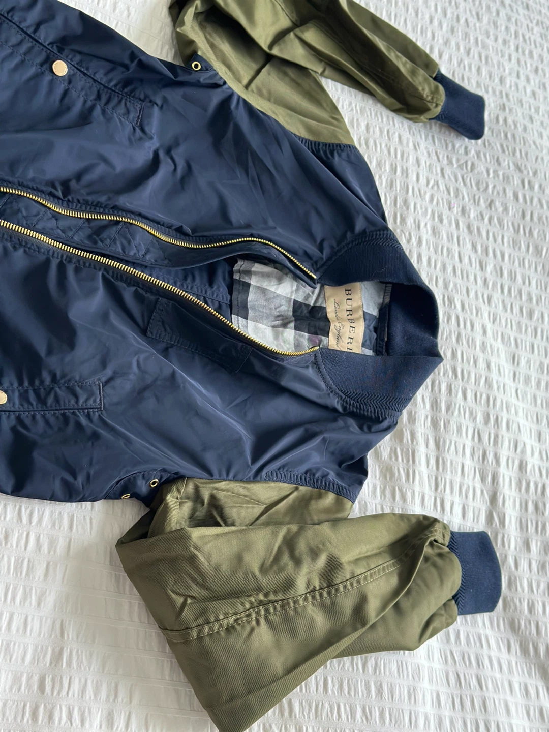 Burberry Bomber Jacket Navy & Olive Green - photo 3