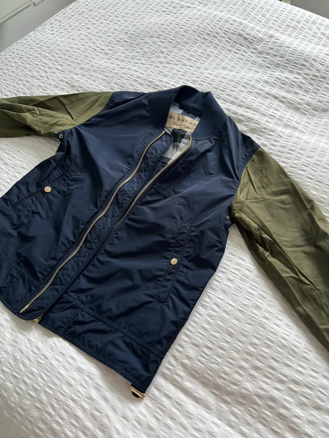 Burberry Bomber Jacket Navy & Olive Green - photo 4