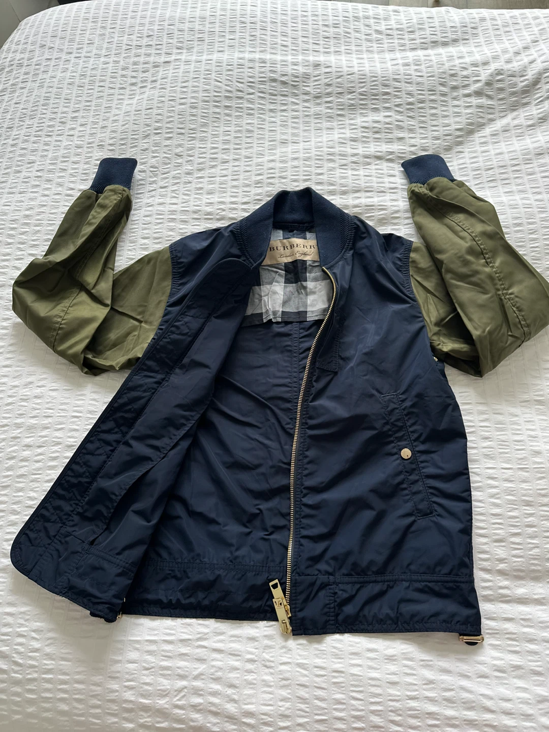 Burberry Bomber Jacket Navy & Olive Green - photo 5