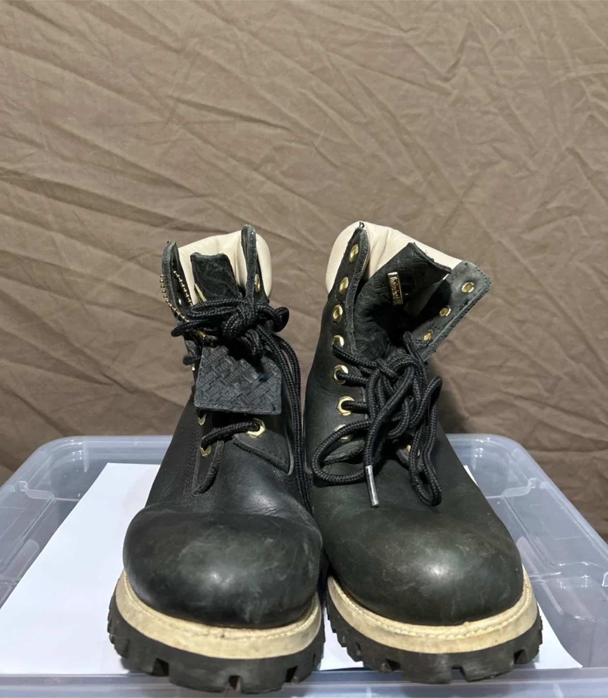 Timberland Black Leather Work Boots