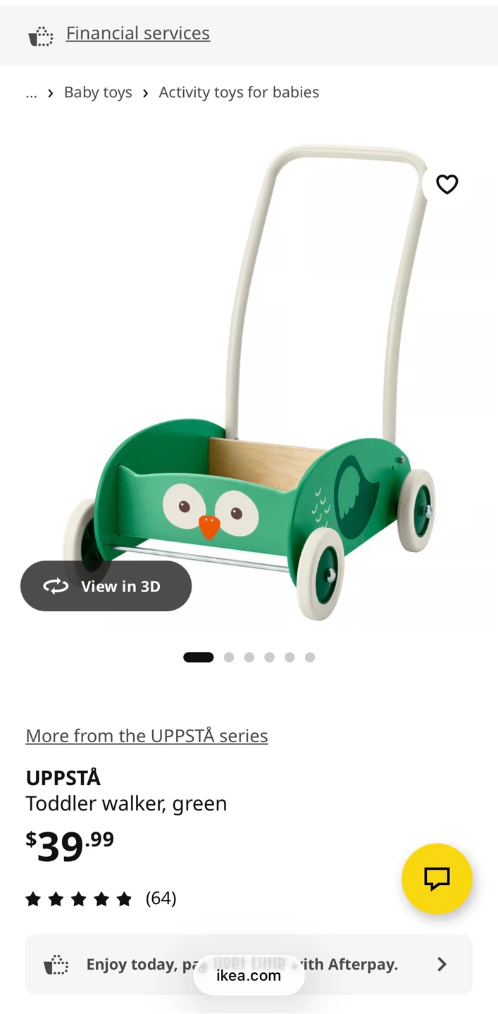 IKEA UPPSÄLTÄ Toddler Walker, Green