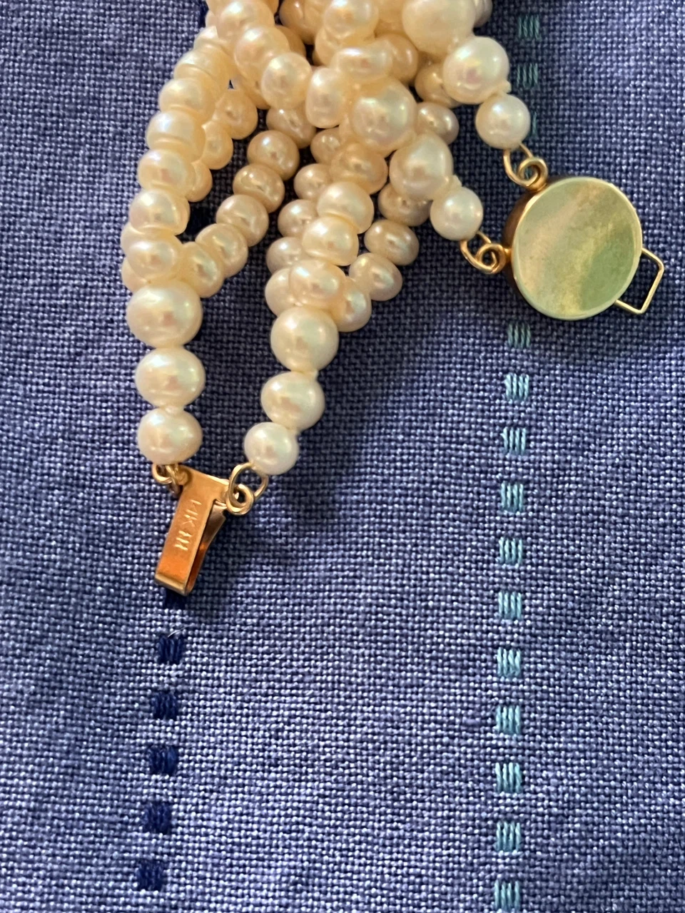 6-strand freshwater pearls w/14k gold Clasp - photo 2