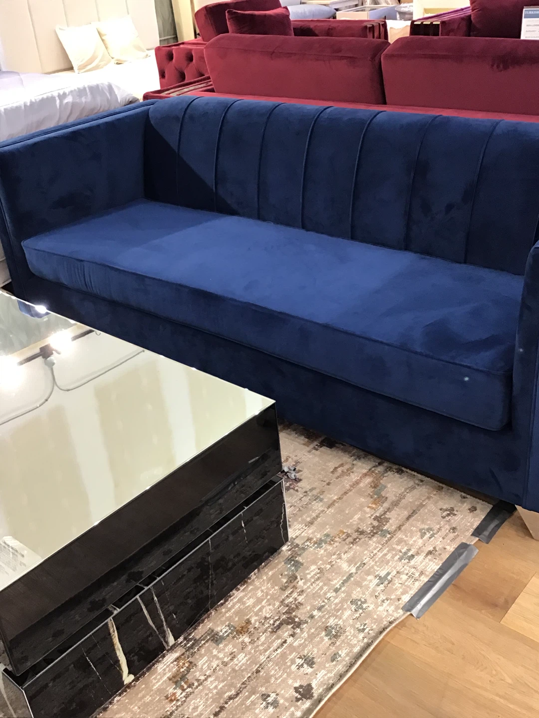 Velvet Sofa - Deep Blue