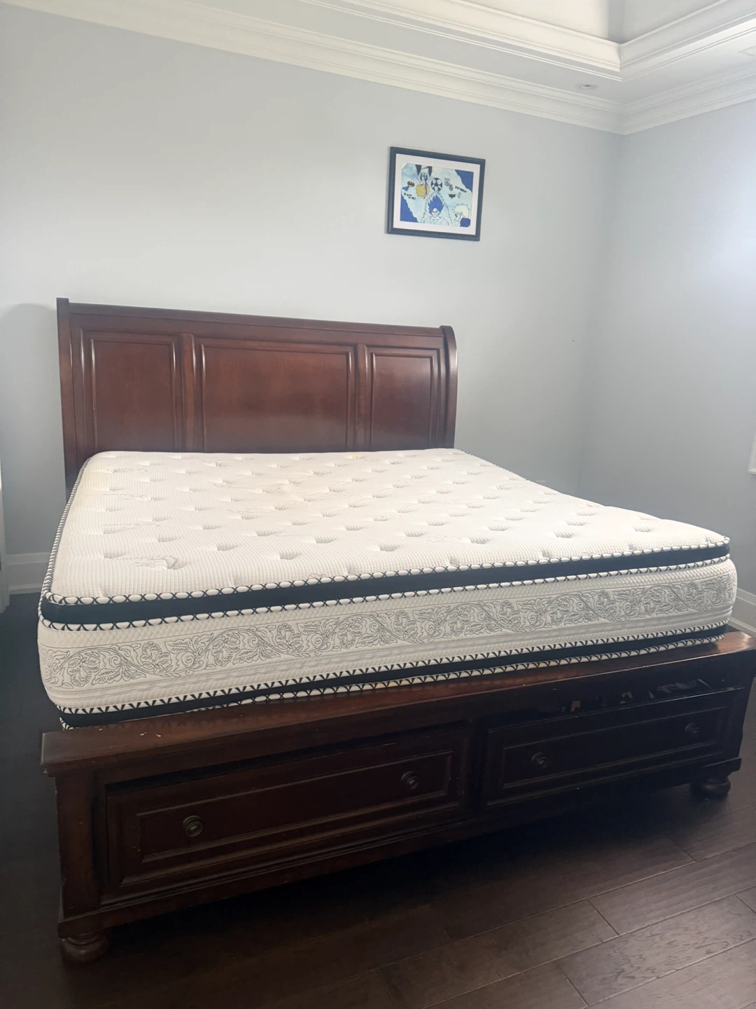 King size Bed Frame with Storage Drawers with metres