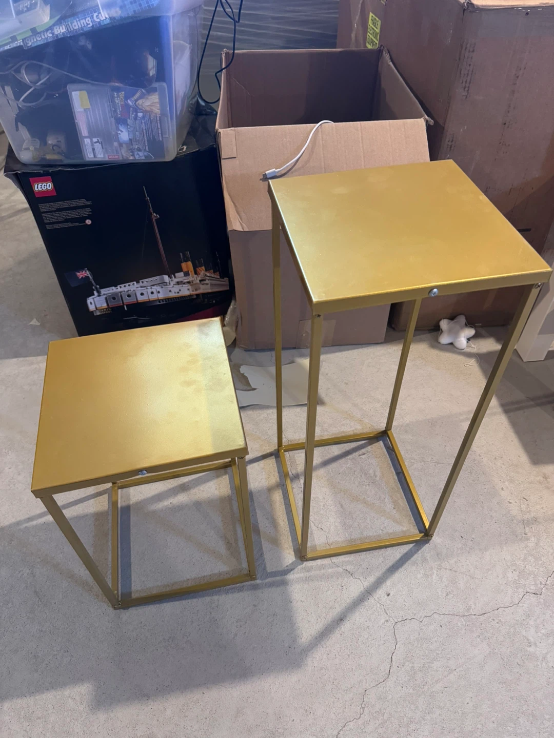 Gold Metal Accent Tables - Set of 2