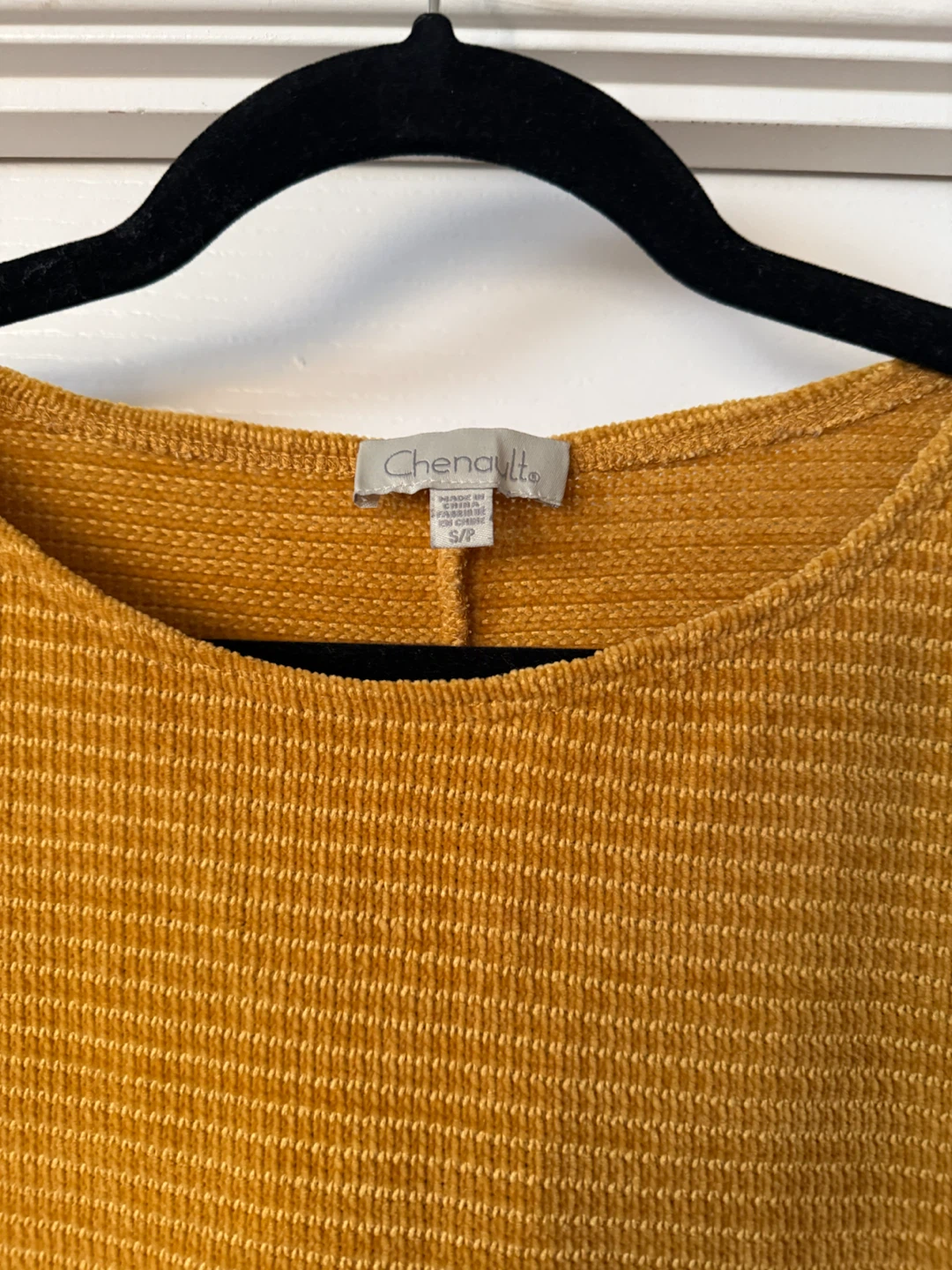 Chenaults Mustard Yellow Waffle Knit Top - photo 2
